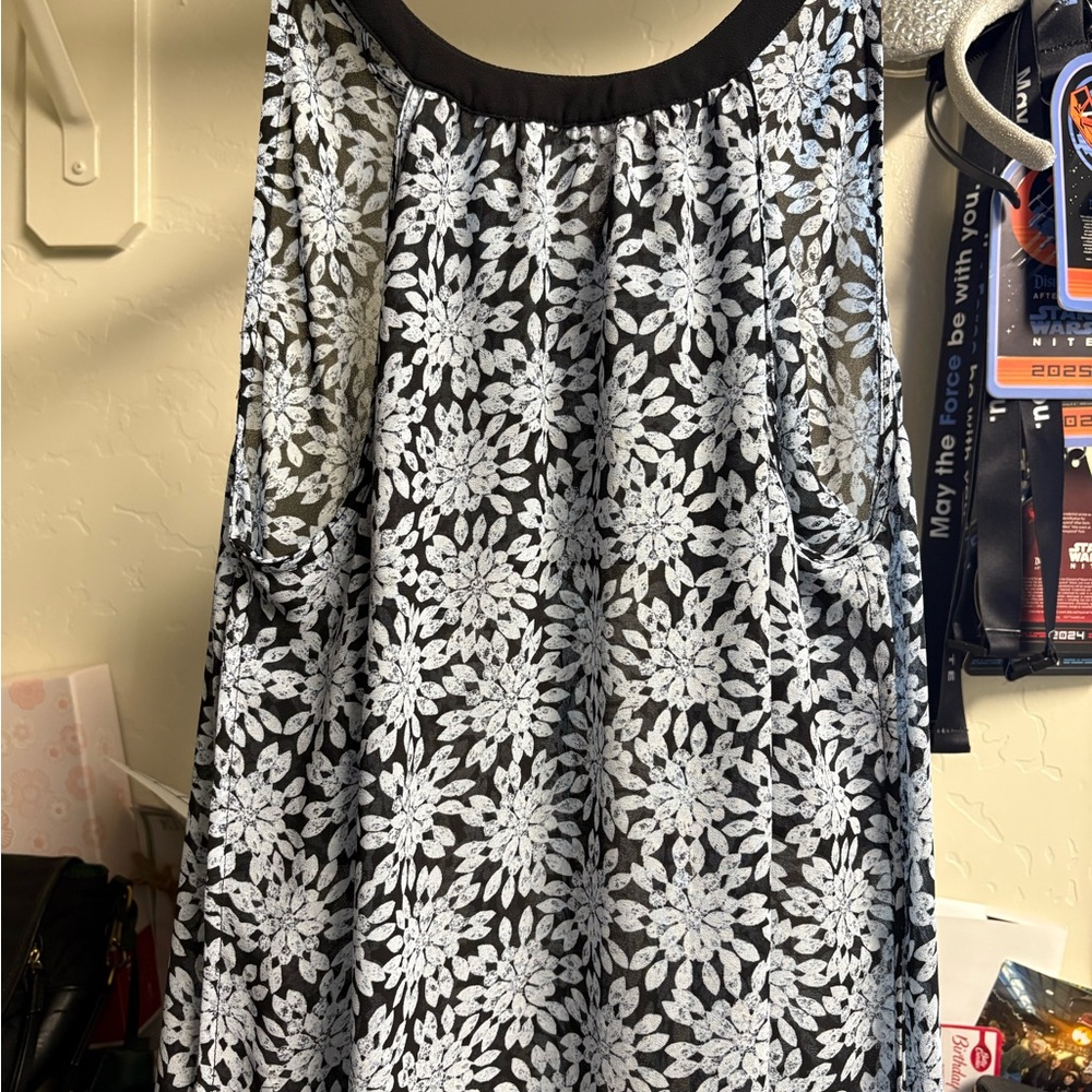 MICHAEL Michael Kors Black and White Lace A-Line Skirt